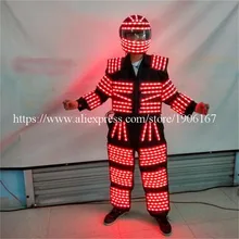 С подсветкой красочные робот костюм со светодиодной шлем с подсветкой led Костюмы растущий свет сцена Костюмы для бальных танцев костюм