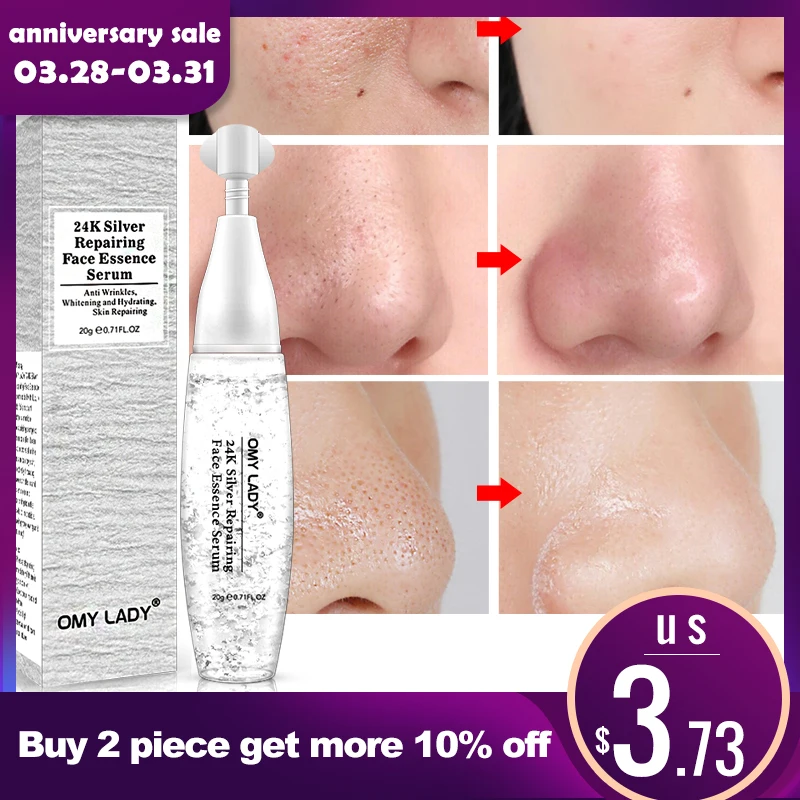 

OMYLADY 24K Silver Collagen Serum Whitening Foil Essence Serum Anti Wrinkle Anti-Aging Serum acne scar removal shrink pores