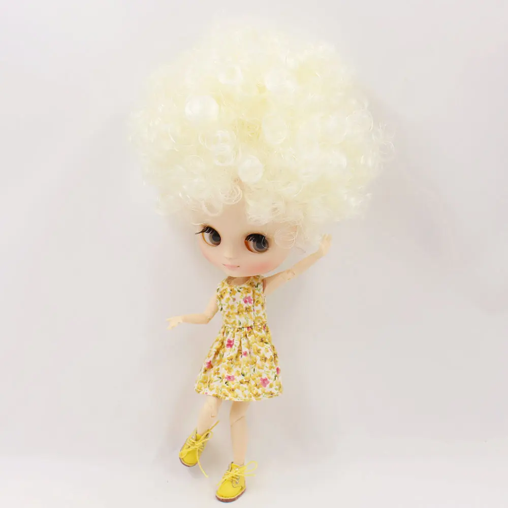 Ледяная кукла DBS Middie Blyth Серия No.QE300 крем белые вьющиеся волосы матовое лицо 1/8