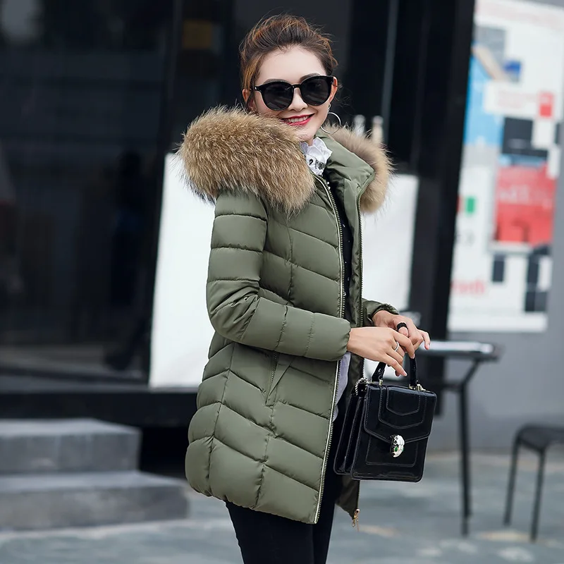 Winter jacket women fashion 2018 parkas mujer new long coat female jacket thick hat collar big fur collar Women's winter coats