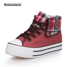 New 2016 font b Women b font 4 Colors High Upper Platform Canvas Shoes font b