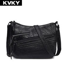 KVKY Для женщин сумки на плечо из мягкой из искусственной кожи женские Сумки Хобо женская сумка-тоут сумка на молнии из Винтаж сумка через плечо Bolsas