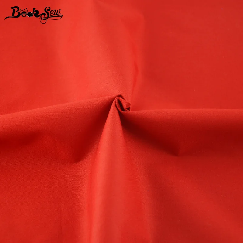 

Booksew Twill Classic Red Solid Color 100% Cotton Textile Fabric Meter DIY Patchwork Sewing Material Telas Por Metro Cloth