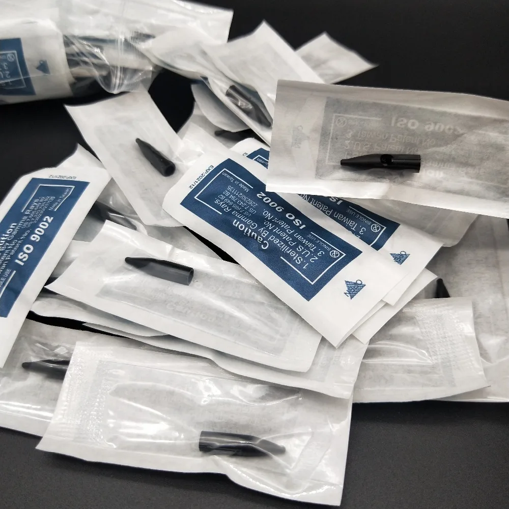 50pcs Black 3R Needle Tips 3RL Needle Caps For Permanent Makeup Dragon/Mosaic/Merlin Tattoo Machine