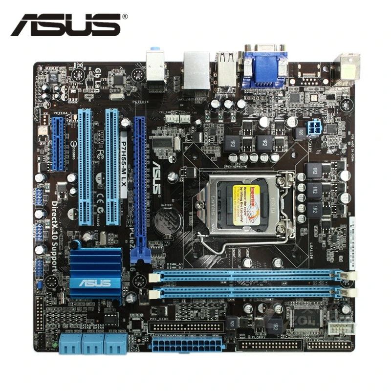 ASUS P7H55-M LX компьютер P7H55M LX 1156 материнская плата разъем P7 H55 M LX LGA uATX DDR3 DVI VGA USB2.0 настольная материнская плата