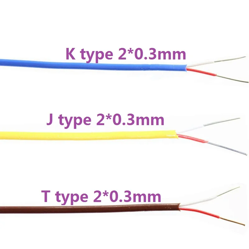 100 м K/T/J Тип тефлоновая термопара провода 2*0,3 мм