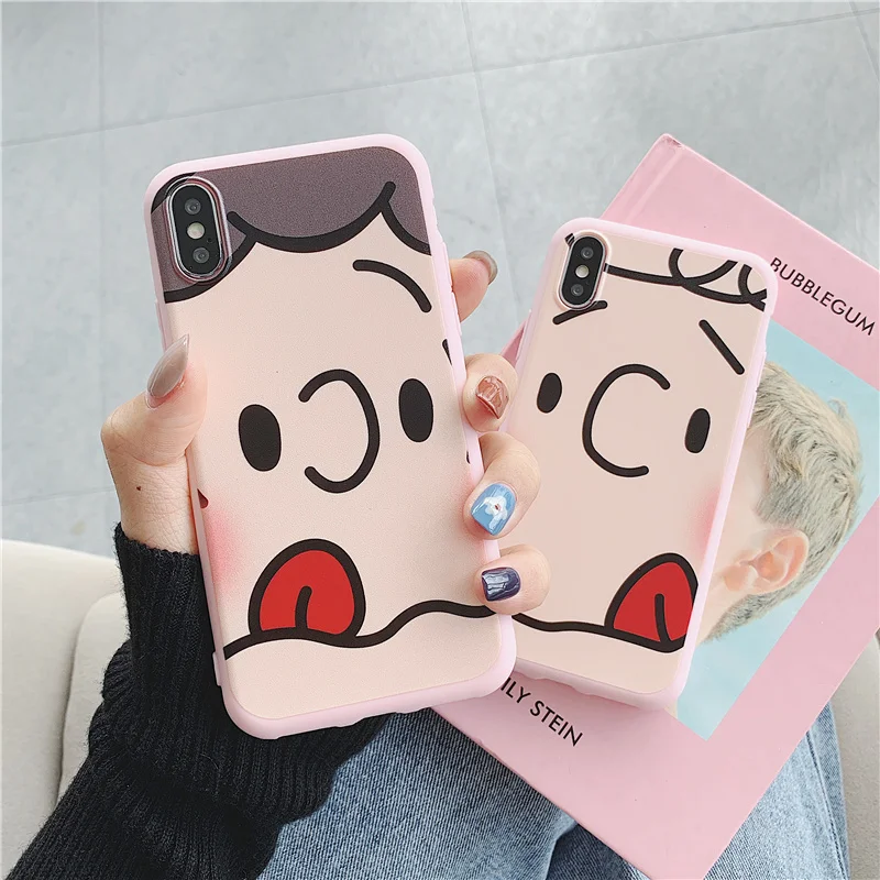 

Charlie Lucy Painted relief hull case for iphone 6s 6 8 7 plus jelly scrub silicone soft cover for iphone xr xs max x 6 s 7plus