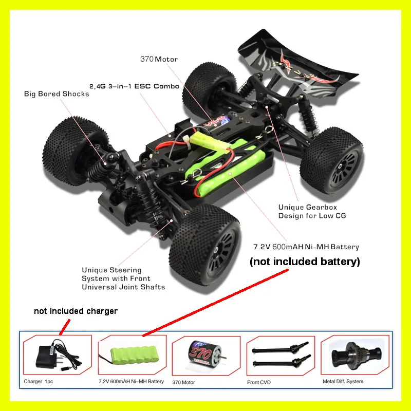 VRX Racing RH1818 Дротика XB 1/18 матовый 4WD Электрический Радиоуправляемый автомобиль, не входит в комплект батарея и зарядное устройство, мини-автомобиль игрушки с пультом дистанционного управления