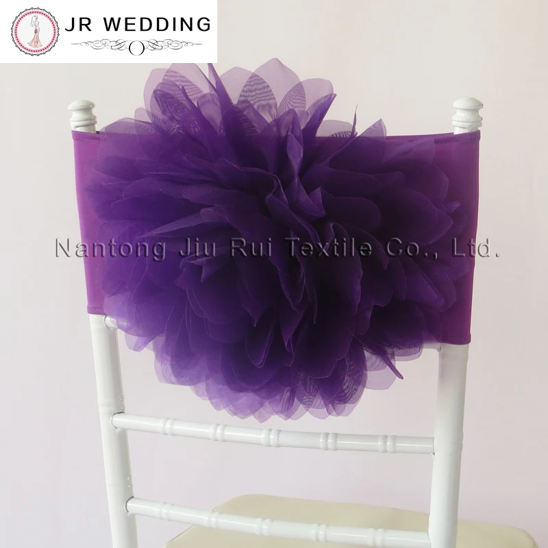 Purple Big font b Flower b font font b Chair b font font b Sash b
