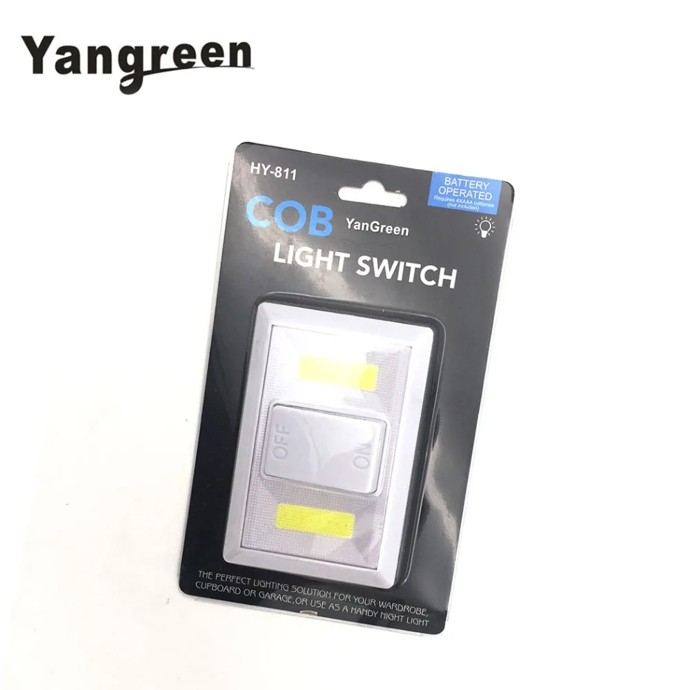 Беспроводной COB светодиодный ночник Yangreen для шкафа настенный светильник