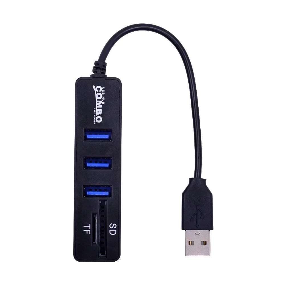 CHIPAL Mini 2 в 1 комбо 3 порта USB 2,0 концентратор 6 портов USB2.0 разветвитель+ кардридер для SD TF Micro SD для ПК компьютера