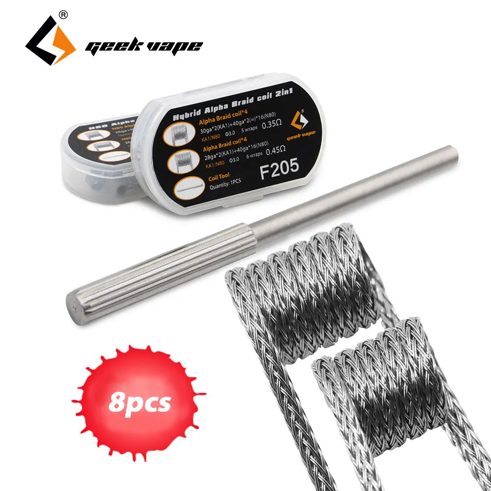 Оригинальная 8 шт. гибридная Alpha плетеная катушка GeekVape 2 в 1 головка 0 35 Ом/0 45 Ом