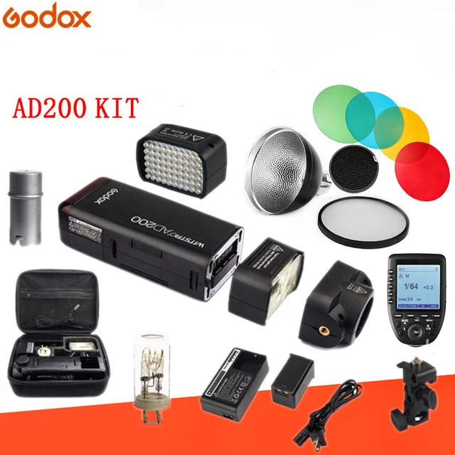 Комплект карманных вспышек Godox AD200 беспроводной монолайт 1/8000 HSS аккумулятор 2900