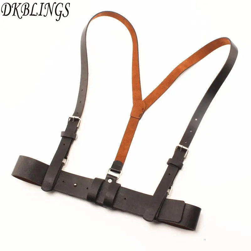 

DKBLINGS Multifunctional braces belt fashion women cool causal wear sets PU adjust suspender 98cm long