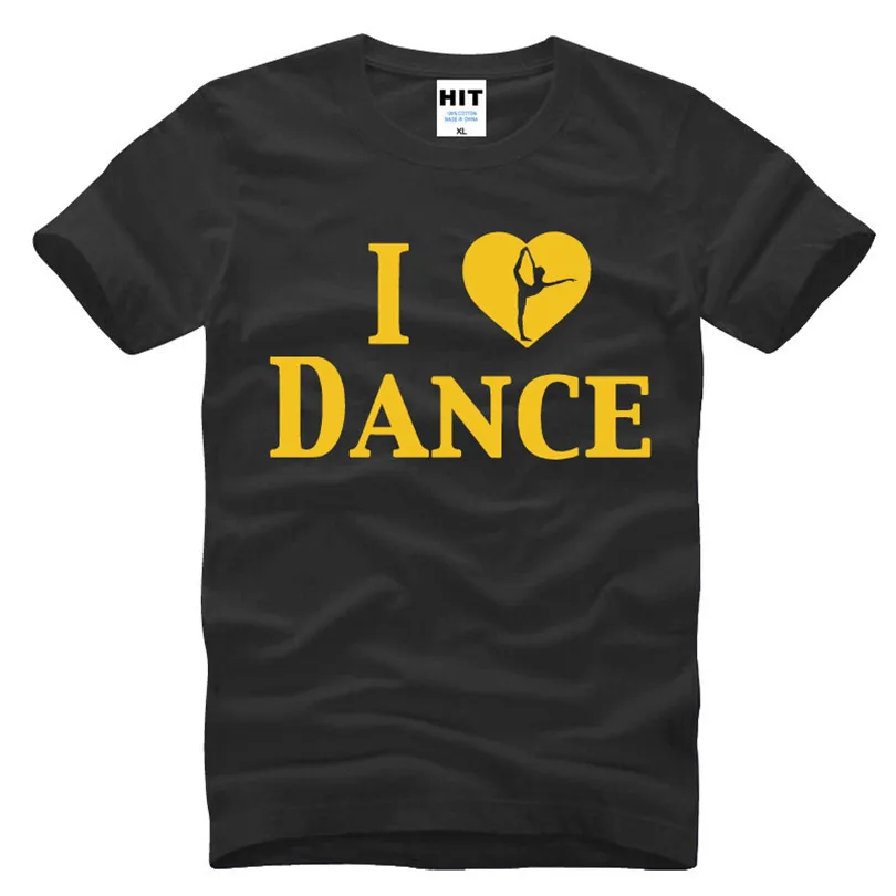 I Love Dance креативная Мужская футболка с принтом модная новинка 2016 хлопковая