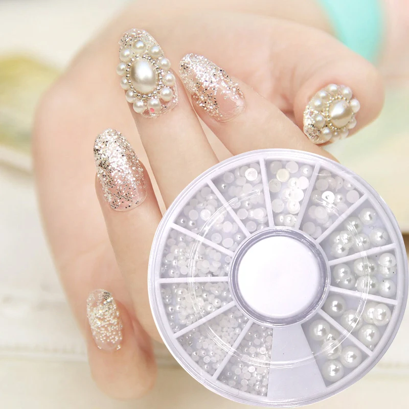 

1Box 3D Nail Crystals Charms Ongles Decoration Nail Art Rhinestones Acrylic Pearl Nail Decor Supplies Decorations Accessoires