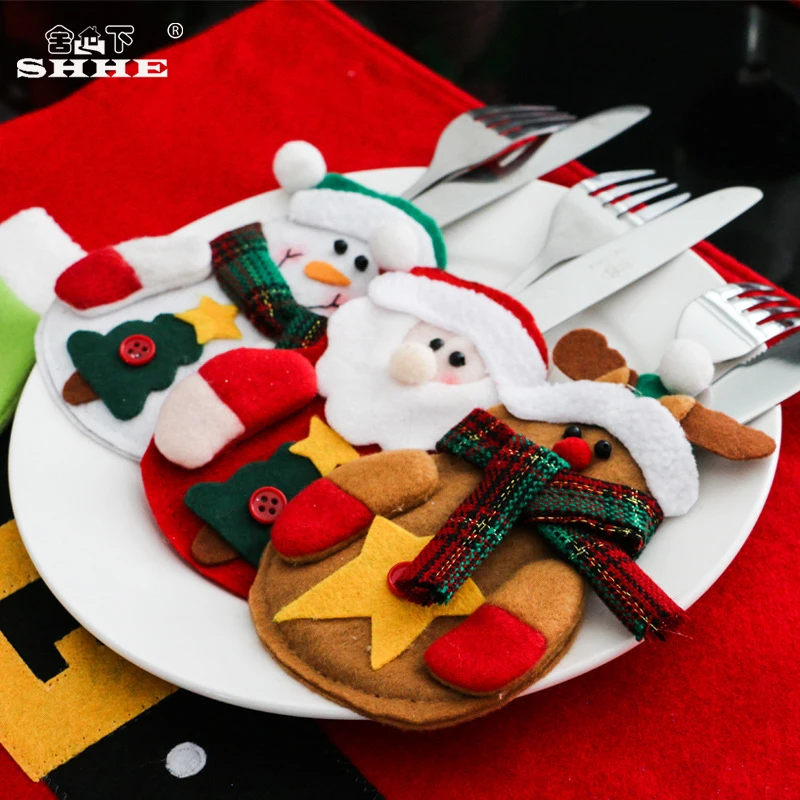 

Merry Christmas Knife Fork Cutlery Set Skirt Pants Socks Navidad 2018 Natal Christmas Tree Decorations for Home Xmas New Year