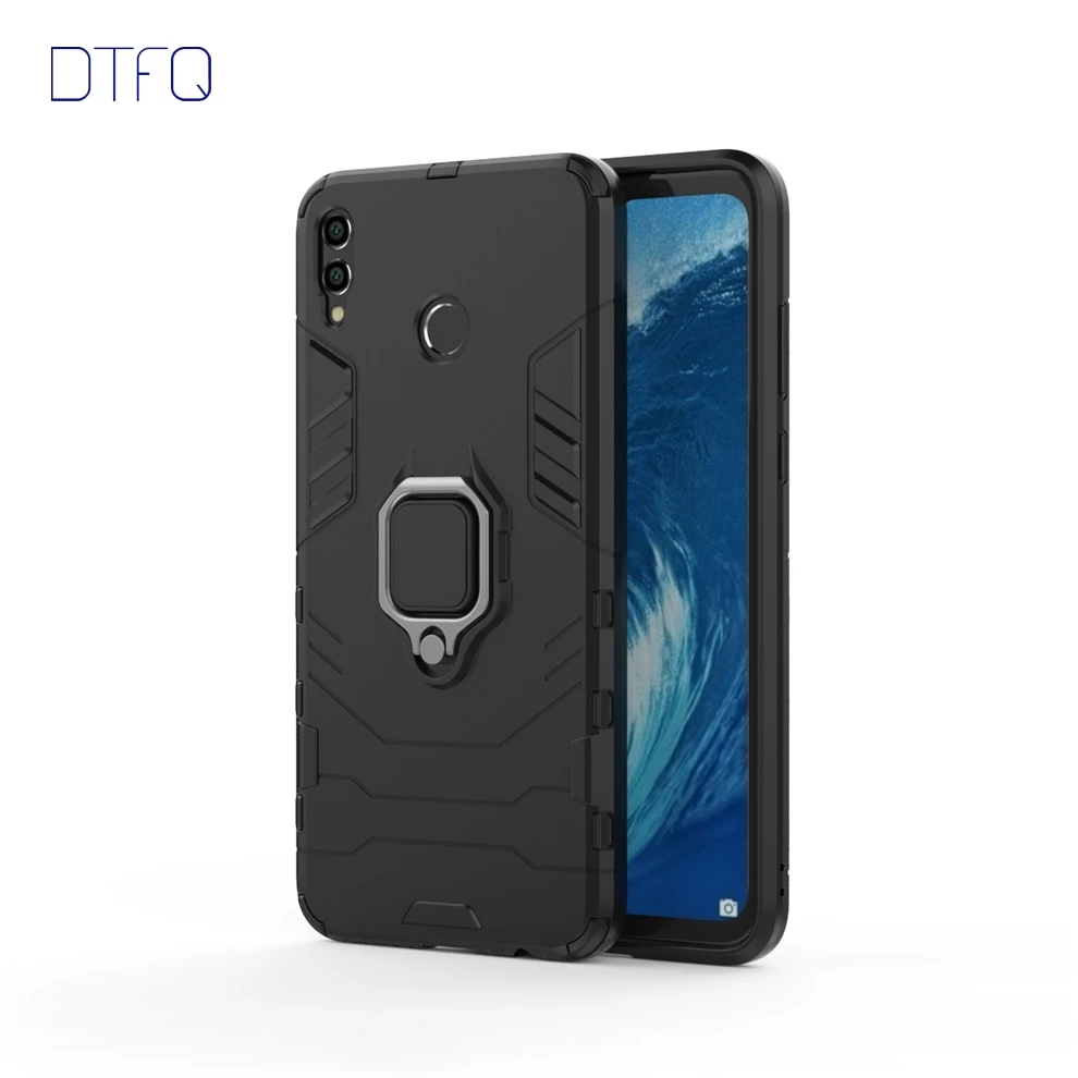 DTFQ гибридный защитный чехол для huawei Honor мягкий ТПУ + Жесткий ПК с кольцом и