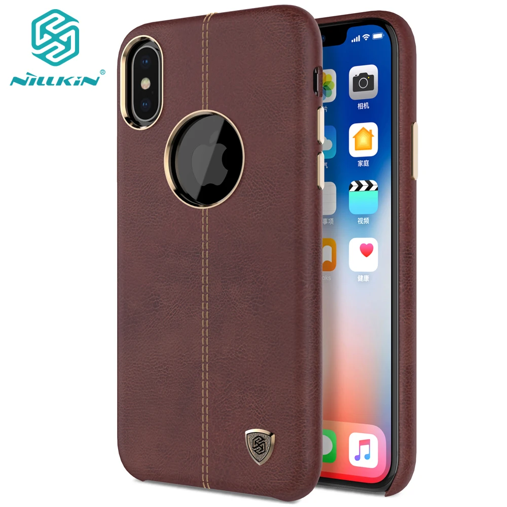 Оригинал Nillkin Телефонные Чехлы для Apple IPhone X Элегантные Роскошные Englon кожаные