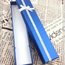 48 шт./лот 20x4x2 см Бумага шкатулка синий браслет Цепочки и ожерелья Подарочная коробка пользу ювелирные Дисплей упаковка Коробки