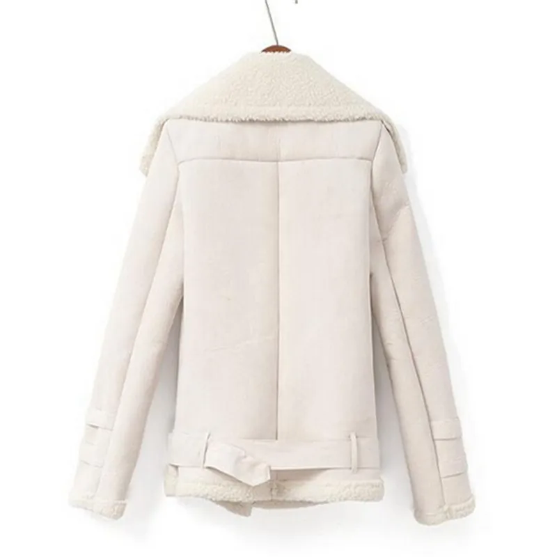 buy  Top Fashion 2016 Suede Fabric Thick Warm Winter Jackets Women Casual Slim Coats Turn-Down Collar Lo
