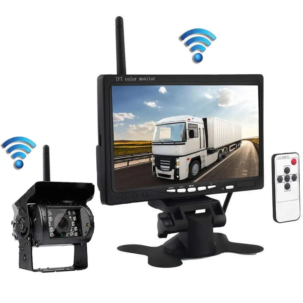 

XYCING Wireless Backup Camera kit, 7" LCD Monitor, IP69 Waterproof IR Night Cam for Trucks/RV /Trailer/Pickups /Camper/Bus /Vans