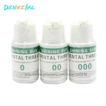 

3 Bottle Dental Thread Disposable Gingival Retraction Cord Green Knitted Cotton Gum Line Dentist Material Size 0 00 000