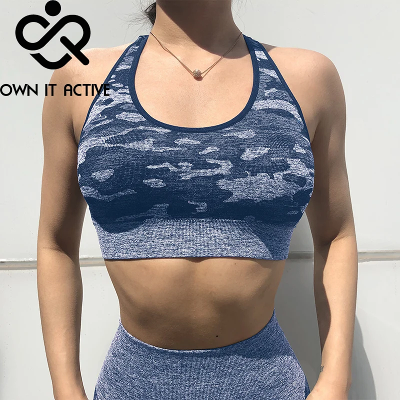 

2021 New Camouflage Yoga Sports Top For Women Fitness Sexy Sport Bra Gym Running Push Up Girl Seamless Camo Yoga Underwear P353