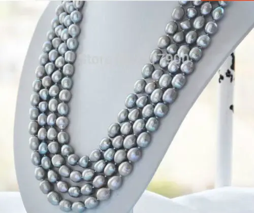 

huij 001872 gorgeous 12-13mm tahitian gray necklace 64inch