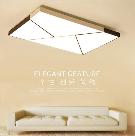 

Simple modern living room lamp rectangular LED ceiling lamp atmosphere bedroom lamp personality fashion home Nordic lamps