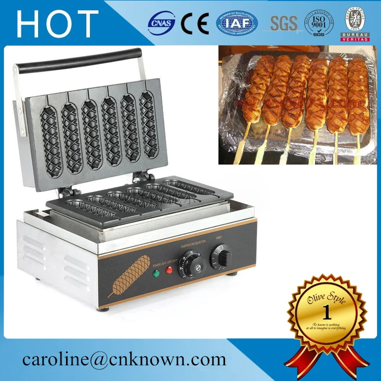 

110/220V Non stick French Muffin hot dog lolly stick machine hotdog corn shape waffle maker