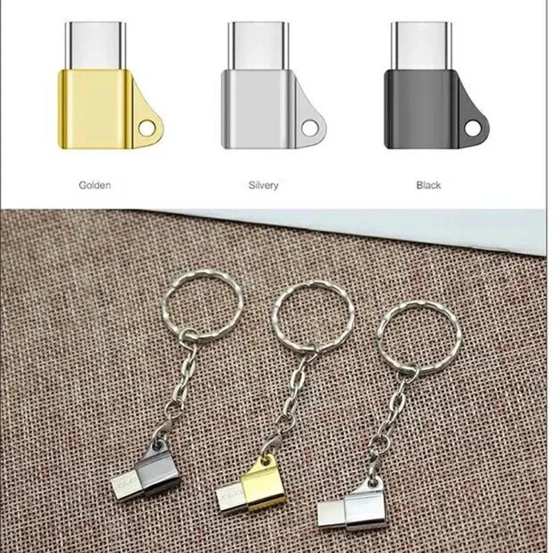 2 в 1 USB C 3,1 Тип C мужчина к Micro USB Женский конвертер разъем с брелок предотвратить потери для телефона
