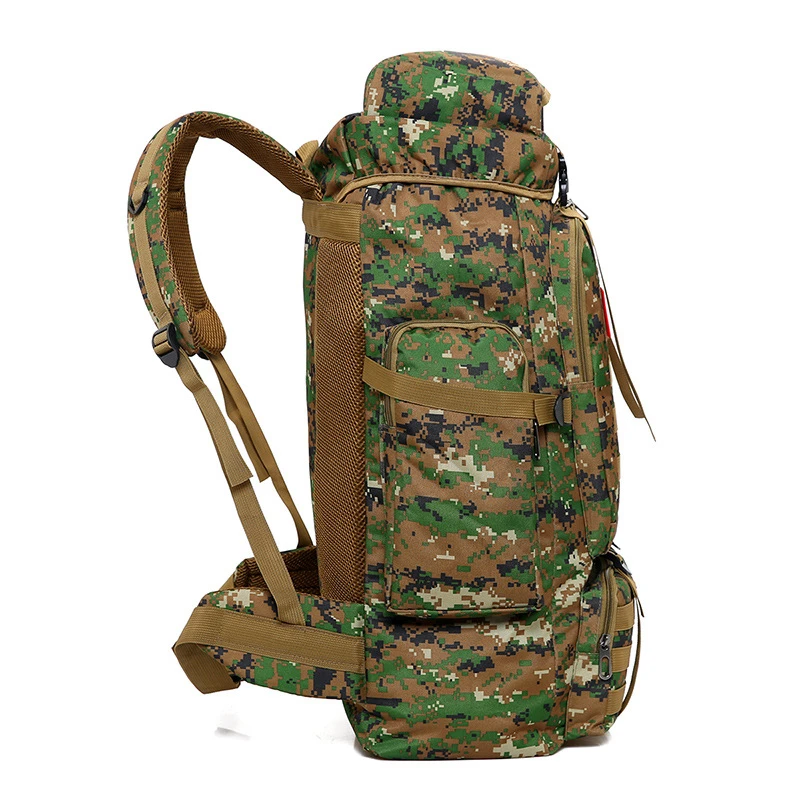  70L 600D Camping Hiking Mountaineering Backpack Military Molle Camo Waterproof Tactical Bag Adjusta