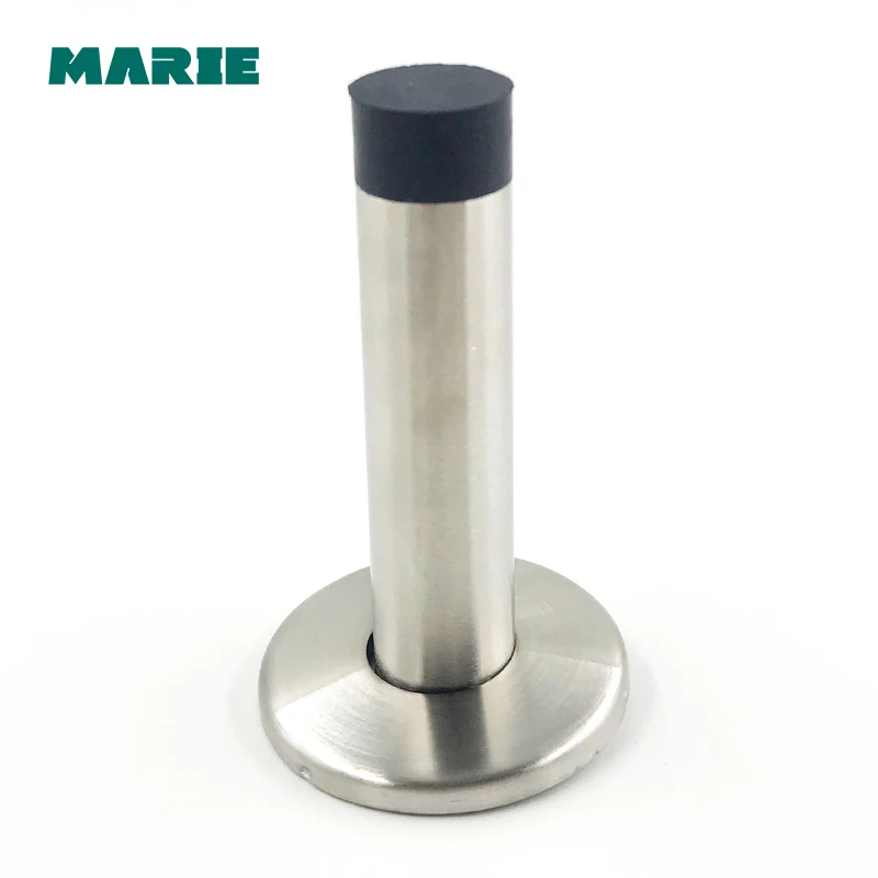DS011 Stainless steel#304 Sliver Wall Mounted Door Stop Stopper Rubber Holder Catch Floor Fitting