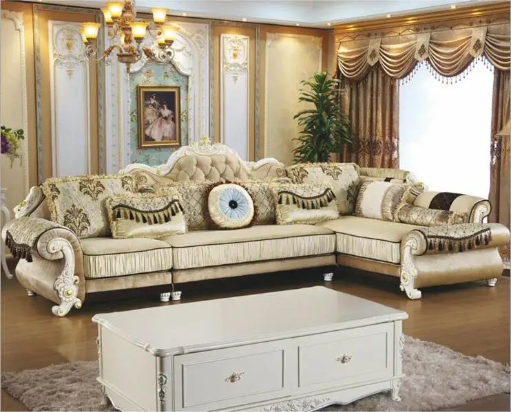 living room furniture modern fabric sofa European sectional sofa set a1260