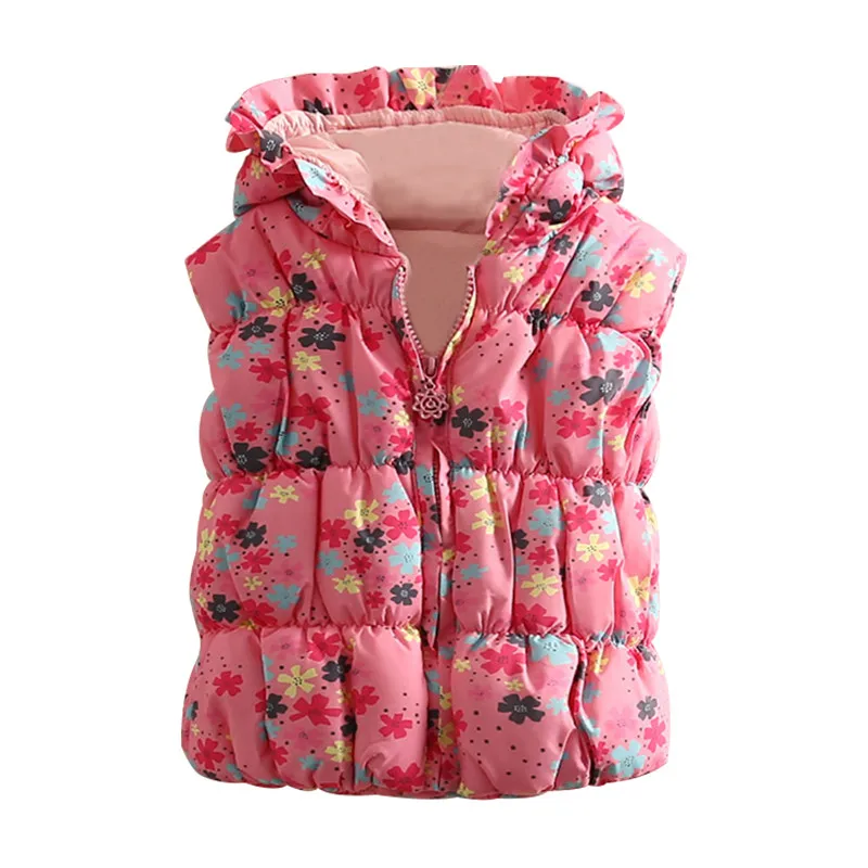 Mudkingdom Little Girls Vest with Hood Sleeveless Full Zipper Outerwear