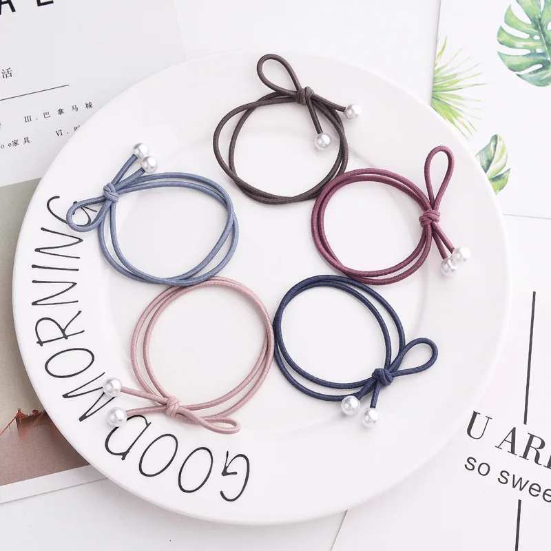 

10PCS Hair Accessories Pearl Elastic Rubber Bands Headwear Girl Elastic Hair Band Ponytail Holder Scrunchy Rope Hair Jewelry