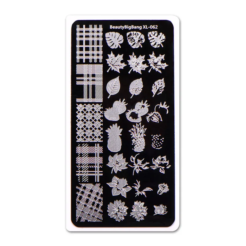 BeautyBigBang 1 шт. штамповка для ногтей DIY цветок лист природа геометрический плед дизайн ногтей шаблон штамповочных плит дизайн ногтей XL-062