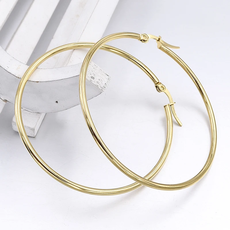 Gokadima женские серьги, 20 мм-70 мм Серьги-кольца, маленькие или большие баскетбольные женские серьги-кольца из нержавеющей стали, вечерние ювелирные изделия