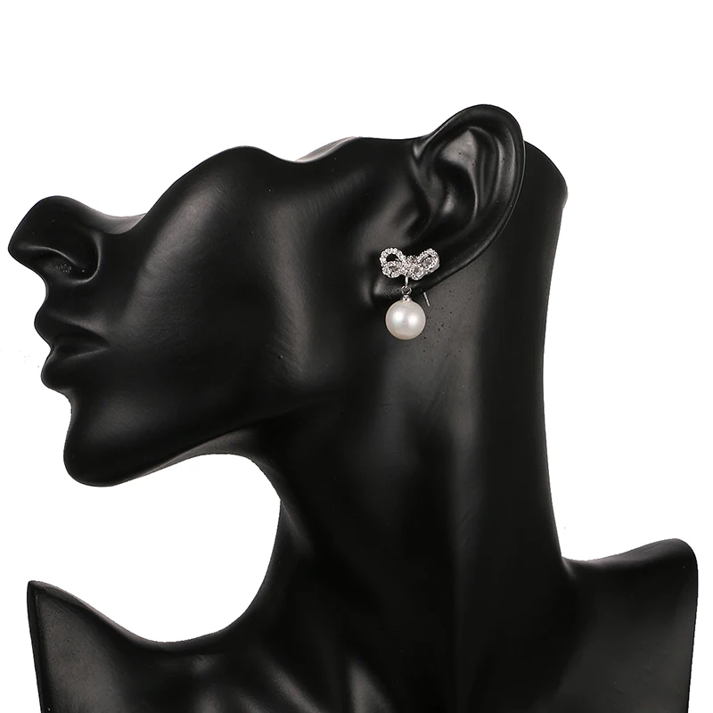 Модные женские серьги Emmaya с бантом цвет под золото|fashion pearl earrings|pearl earringsearrings for women