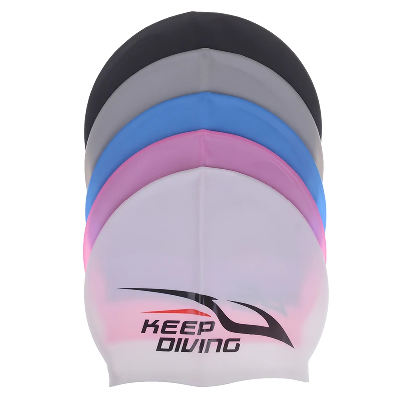 Водонепроницаемая силиконовая шапочка для плавания для мужчин и женщин, детская длинная шапочка для волос, ультратонкая шапка для защиты ушей