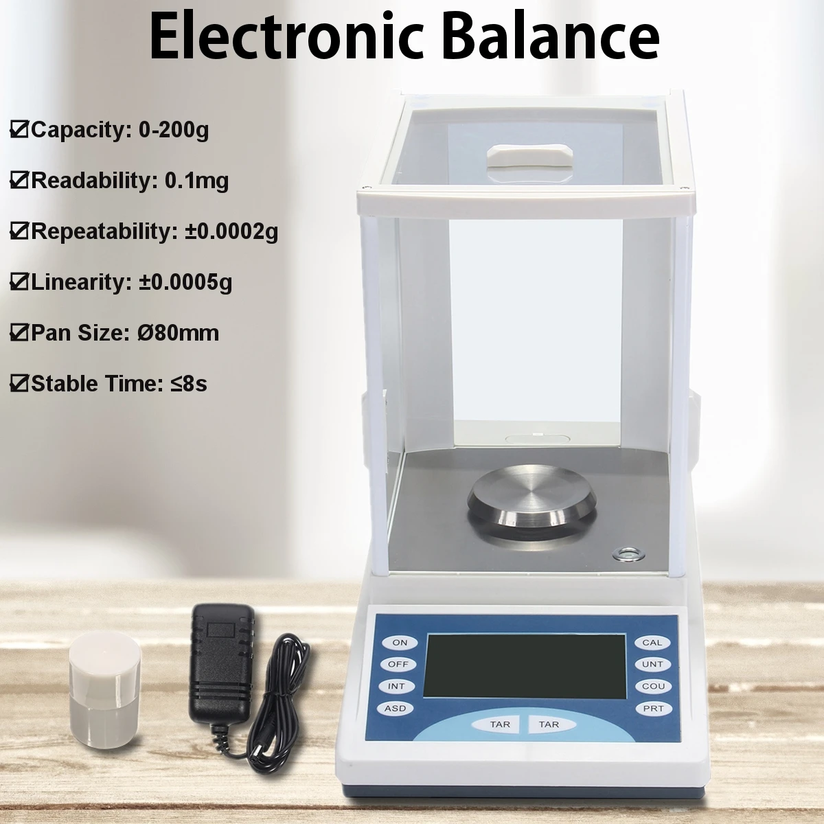 

200 / 0.0001g 0.1mg 100-240V Digital Precision Scale Lab Analytical Balance Top Quality Electronic Balance Aluminum Alloy Base