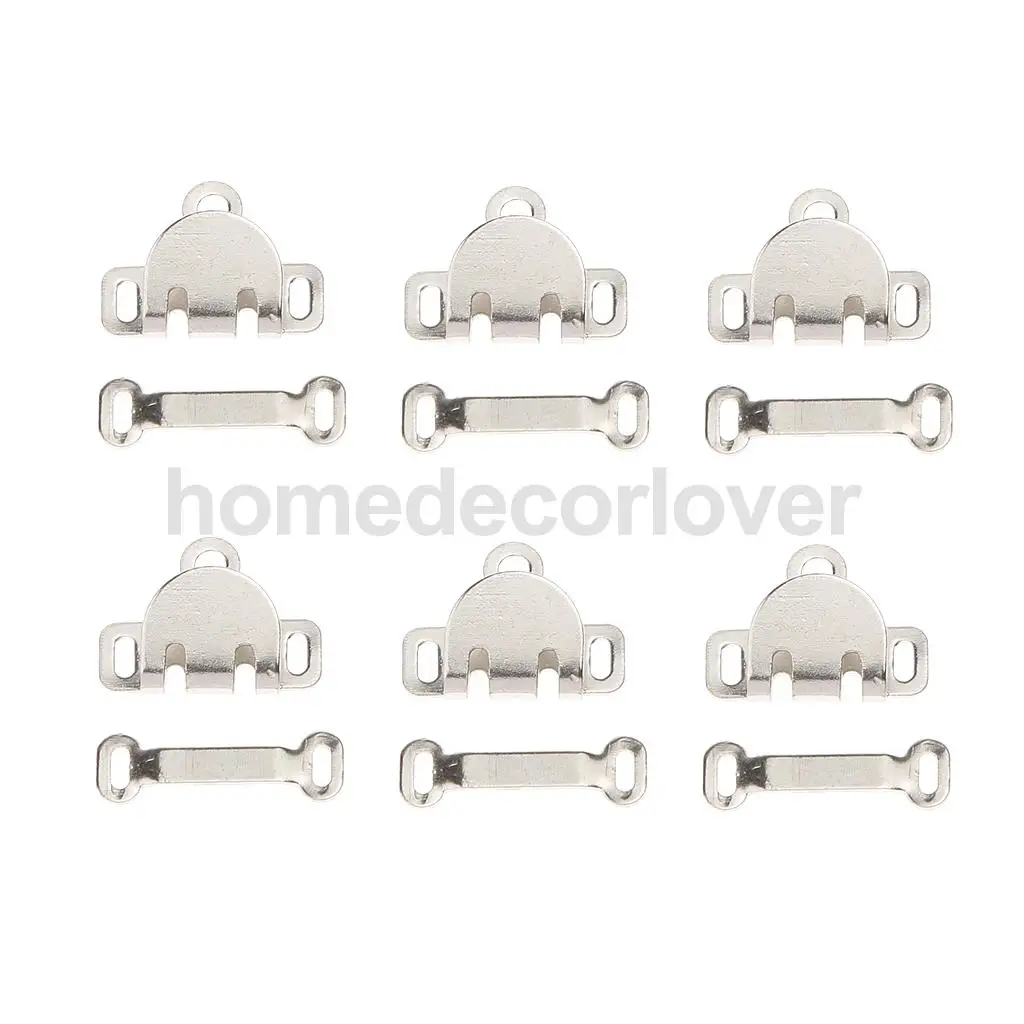 

6 Sets Hook and Eye Fasteners Garment Hook Pants Hook for Dress Skirt Trousers Bra Sewing DIY 24# Silver