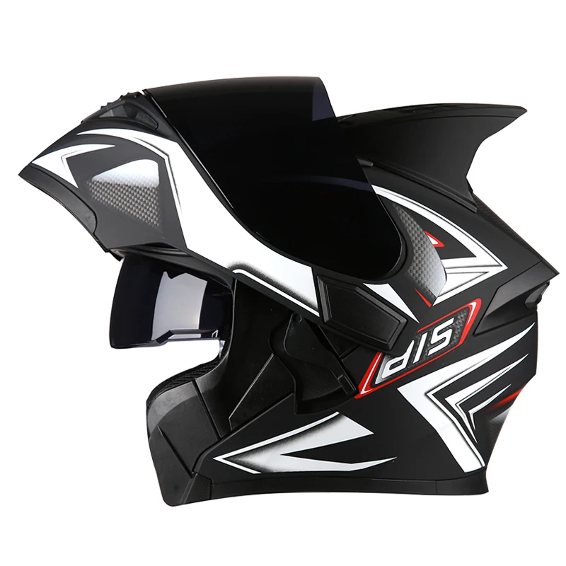 Moto rcycle шлем casco de moto кафе шлем для гонщика Флип Полный лица двойная линза козырек capacetes de moto ciclista - Цвет: c1