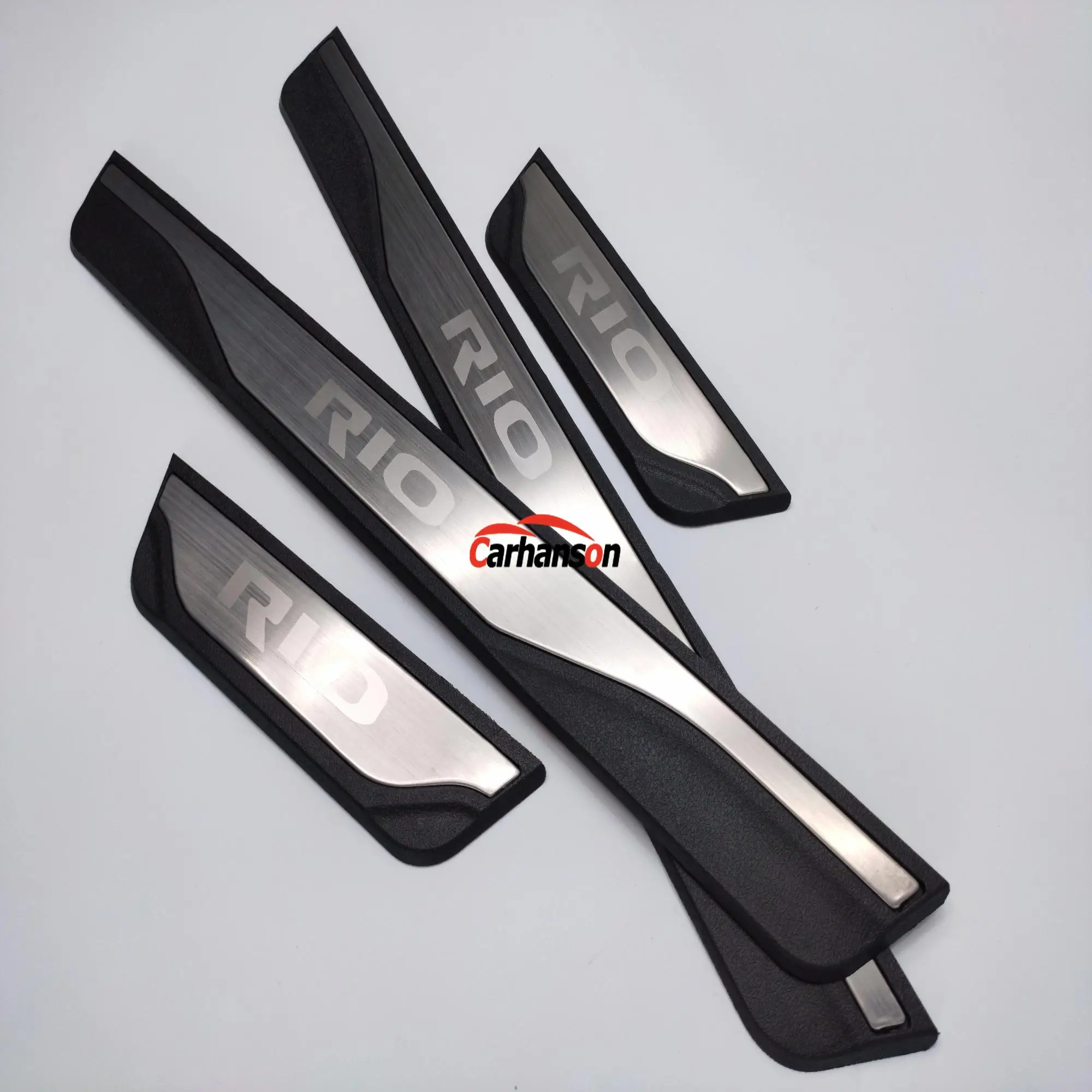 CarFam Stainless Steel Door Sill Scuff Plate for KIA K2 Rio 2012 2013 2014 2015+ CarFam Stainless Steel Door Sill Scuff Plate for KIA K2 Rio 2012 2013 2014 2015+