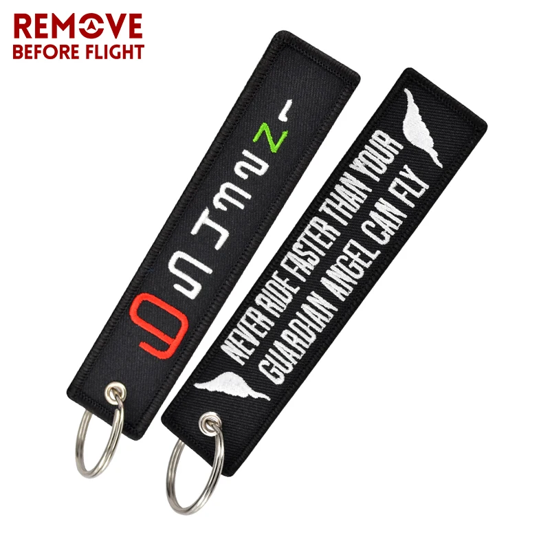 Key Chain Bijoux Keychain for Motorcycles Embroidery Key Fobs OEM Keychain Never Drive Faster Than Your Guardian Angel Can Fly 0