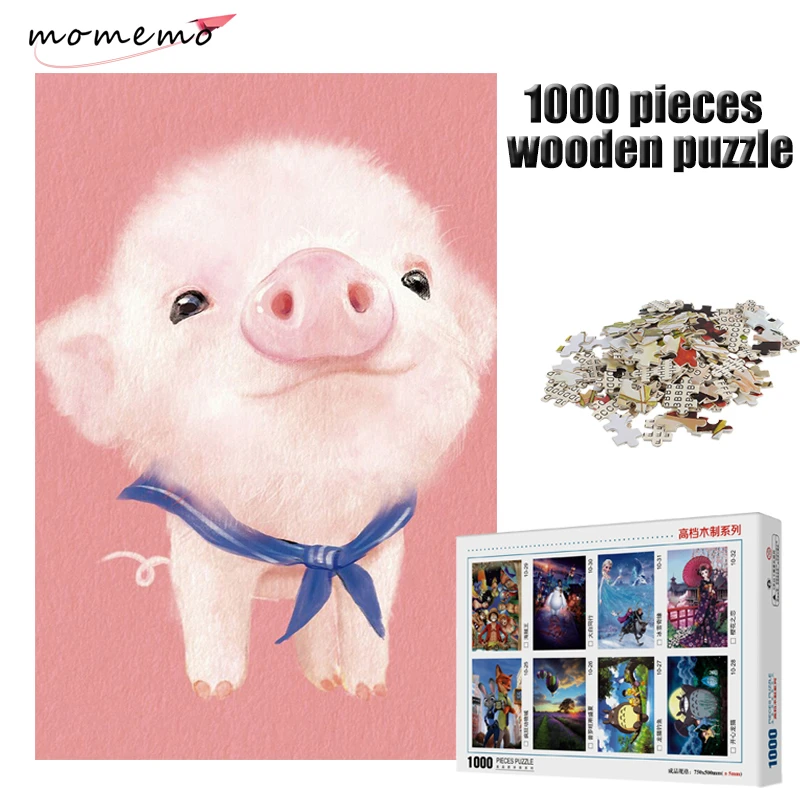 MOMEMO – Puzzle cochon rose en bois pour adultes, 1000 pièces, jouet  éducatif pour enfants, cadeau de noël, 1000 pièces | AliExpress