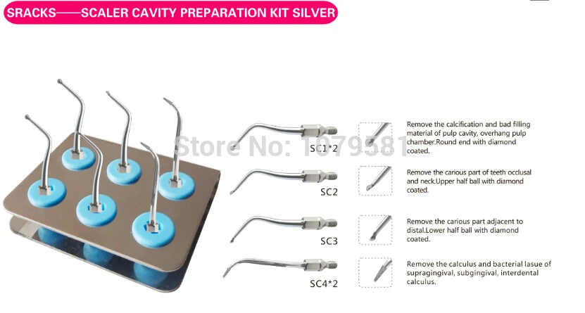 US $227.24 SRACKSSCALER CAVITY PREPARATION KIT SILVER FOR SIRONA SIROAIR