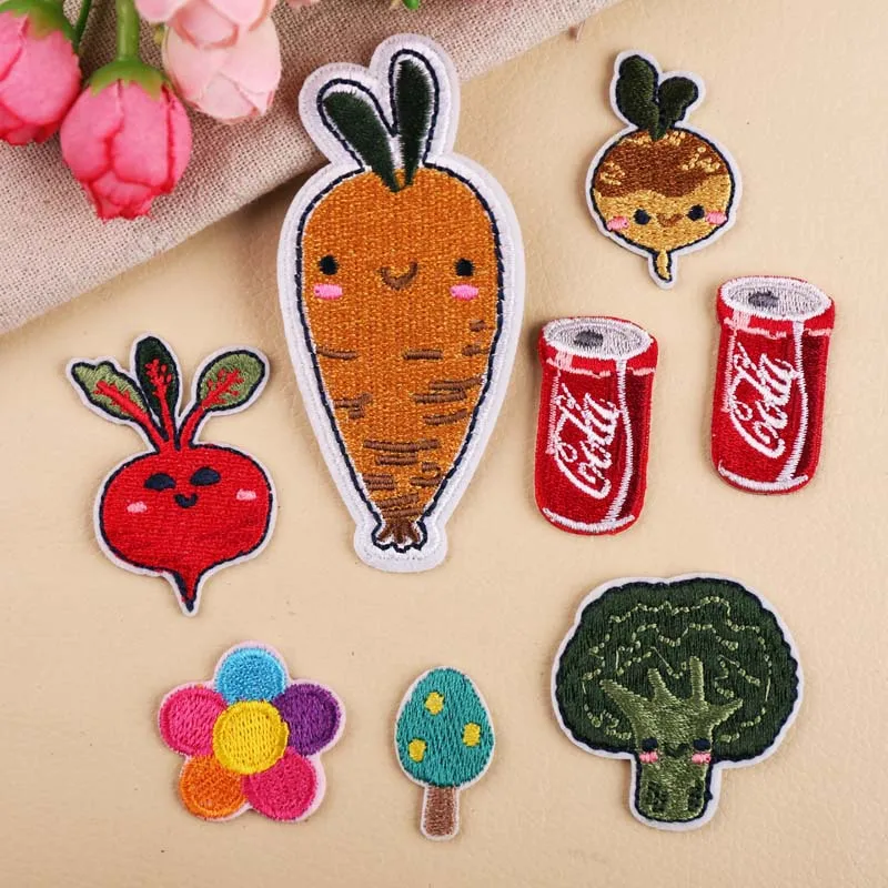 

Flower chapter fashion DIY carrot broccoli clothes decoration patch stickers