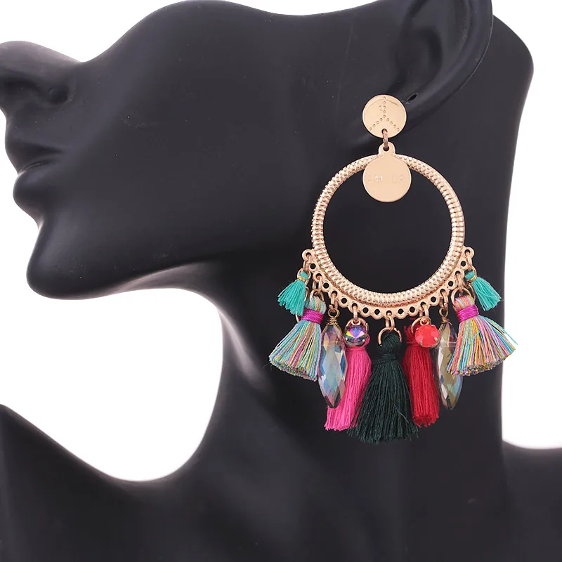 Oorbellen tassel bohemian drop earrings for women (12)